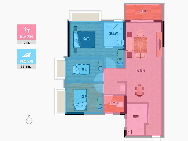 广东省-清远市-富力清远中以科技小镇-76.82-户型库-动静分区