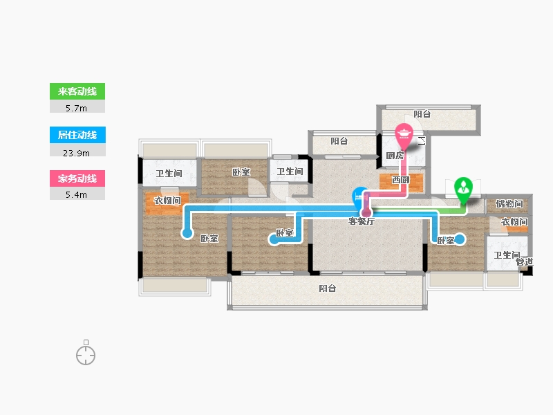 广东省-广州市-碧桂园·盛世花园-144.00-户型库-动静线