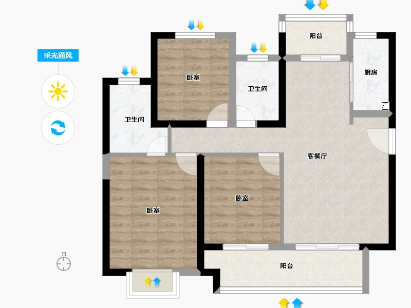 福建省-福州市-禹洲剑桥学苑-82.01-户型库-采光通风