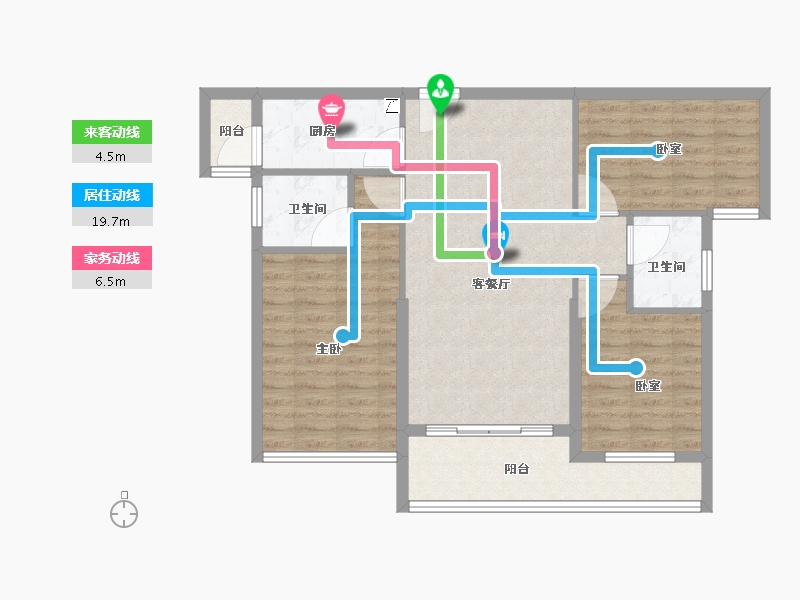 湖南省-怀化市-芷江融福苑-90.48-户型库-动静线