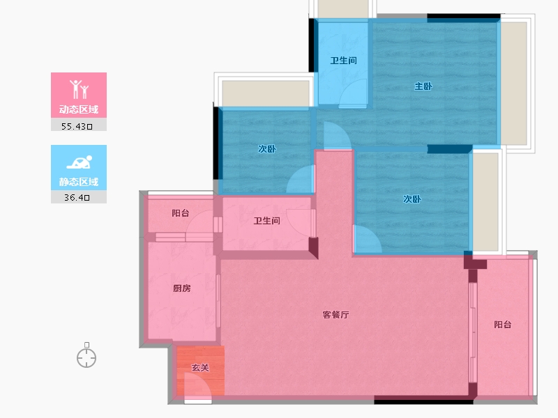 广东省-清远市-海港成天荷1号-82.55-户型库-动静分区