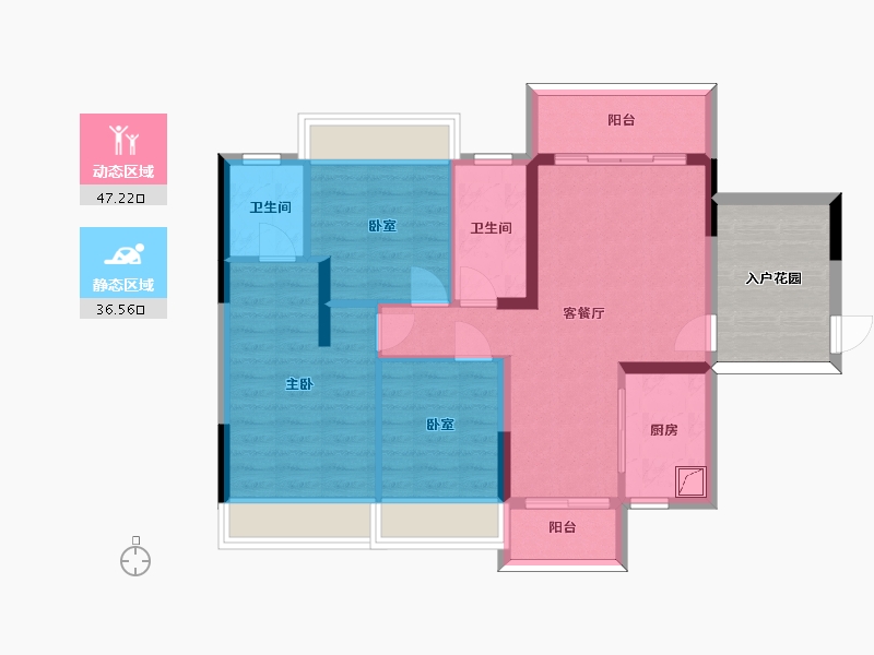 广东省-珠海市-昆仑·书香门邸-82.43-户型库-动静分区