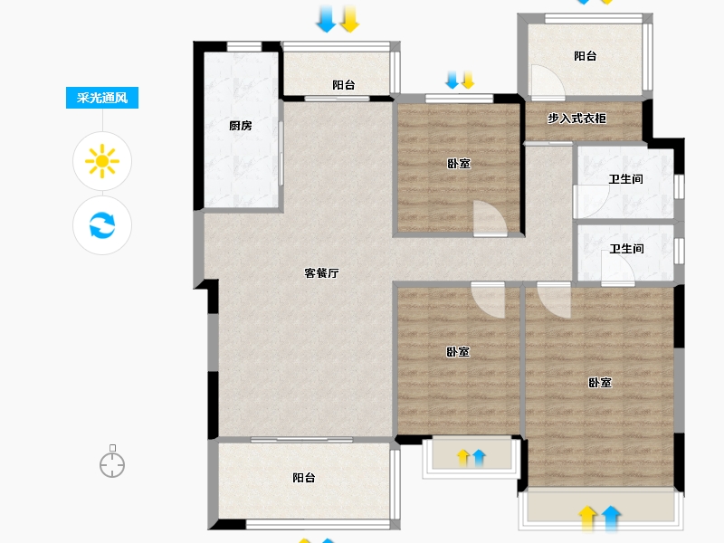 湖南省-衡阳市-佳兆业悦峰-116.00-户型库-采光通风