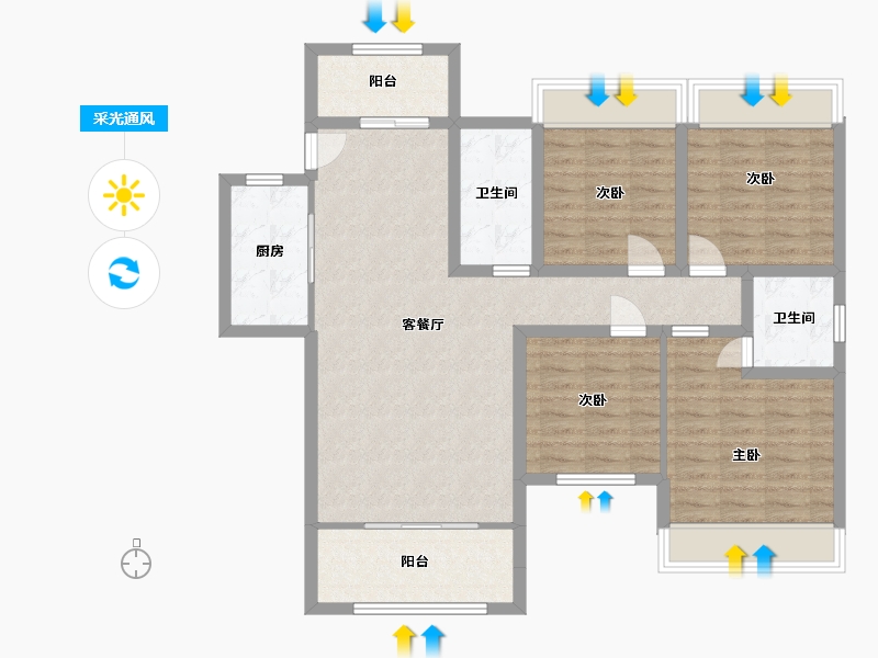 湖南省-常德市-江南学府-102.37-户型库-采光通风