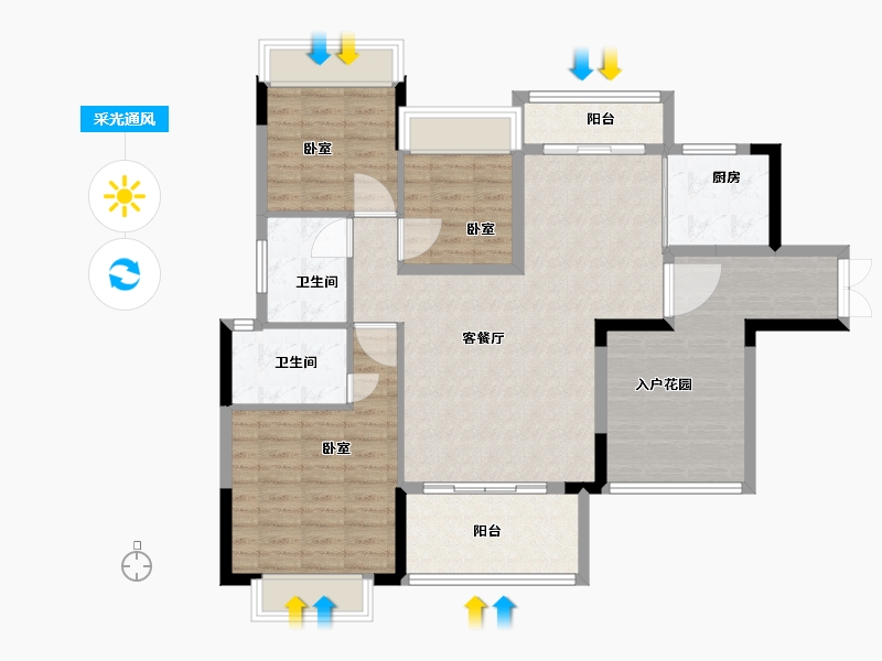 广东省-清远市-城建时代海岸-106.00-户型库-采光通风