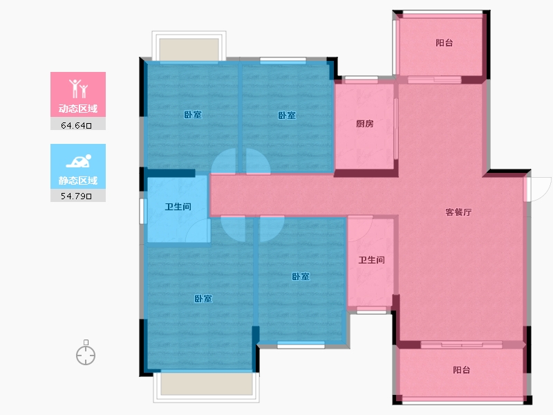 湖南省-常德市-尚东漫城-107.88-户型库-动静分区