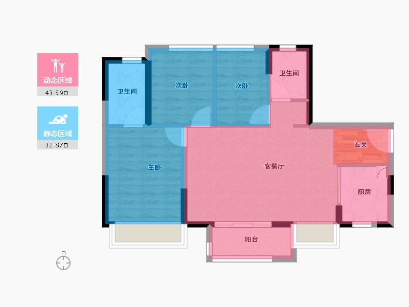 广东省-清远市-大发珑悦四季-68.29-户型库-动静分区