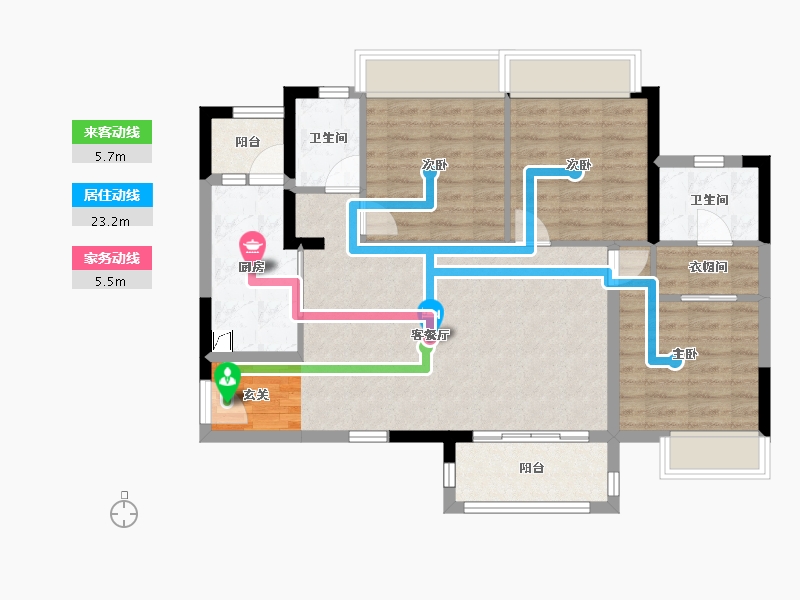 广东省-清远市-海伦堡·云溪九里-88.69-户型库-动静线