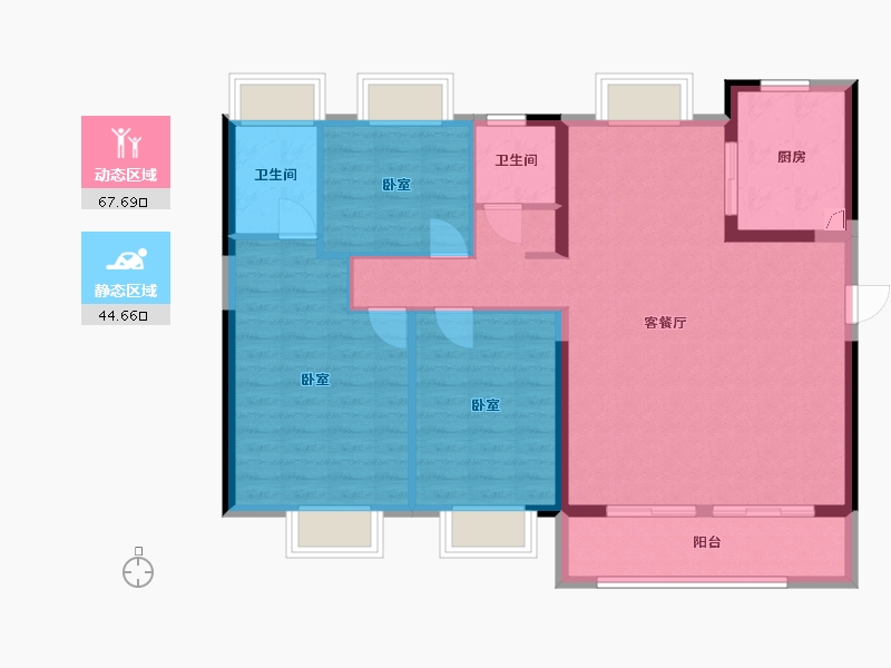 湖北省-武汉市-花样年香门第-102.00-户型库-动静分区