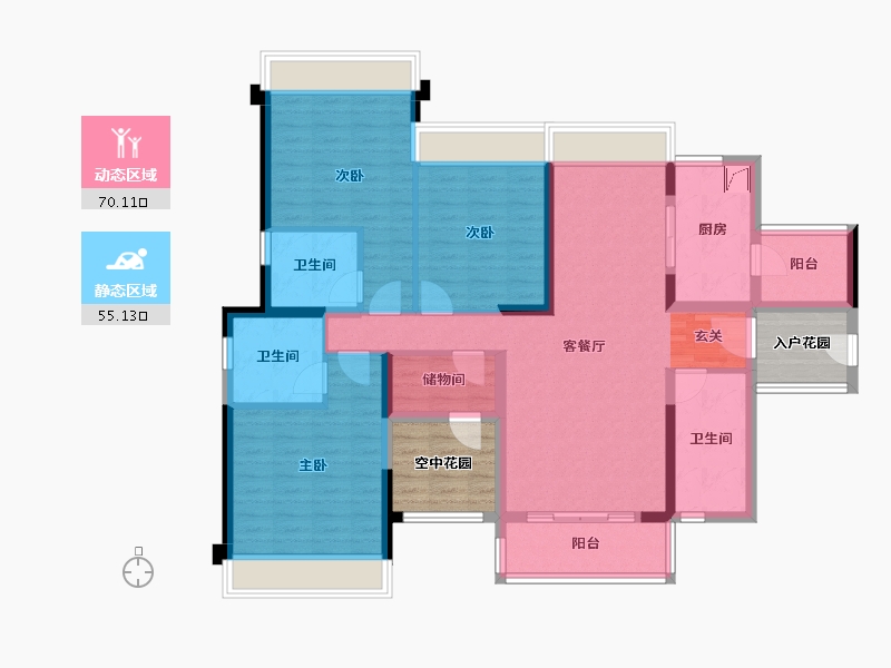 广东省-清远市-景业雍景园-121.17-户型库-动静分区