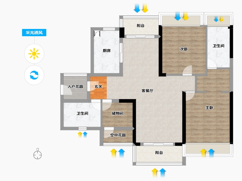 广东省-清远市-景业雍景园-99.01-户型库-采光通风