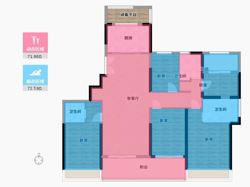 浙江省-温州市-乐虹湾-134.01-户型库-动静分区