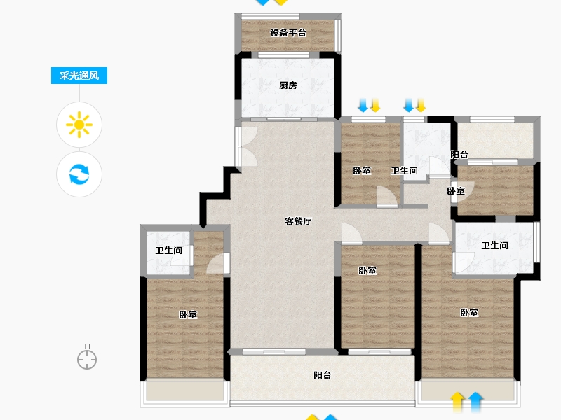 浙江省-温州市-乐虹湾-134.01-户型库-采光通风