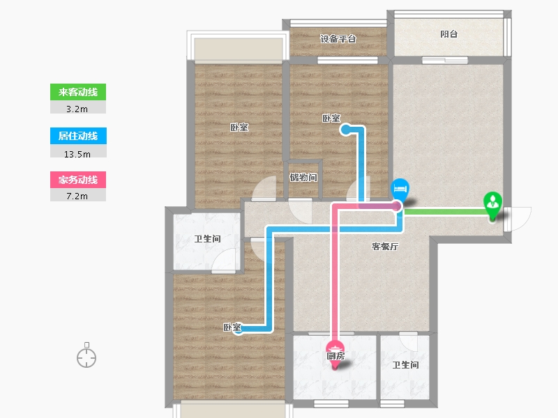 广东省-汕头市-锦绣星河名轩-105.24-户型库-动静线