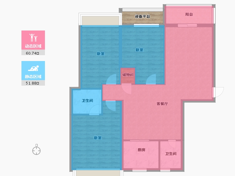 广东省-汕头市-锦绣星河名轩-105.24-户型库-动静分区