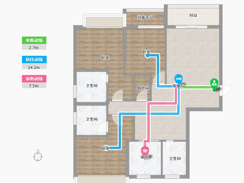 广东省-汕头市-锦绣星河名轩-101.83-户型库-动静线