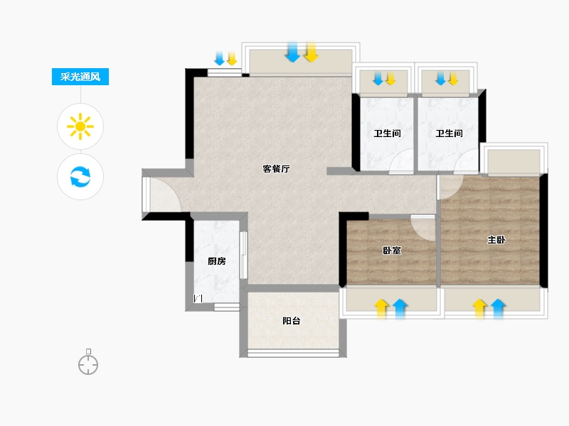 广东省-珠海市-和丰御庭-67.00-户型库-采光通风