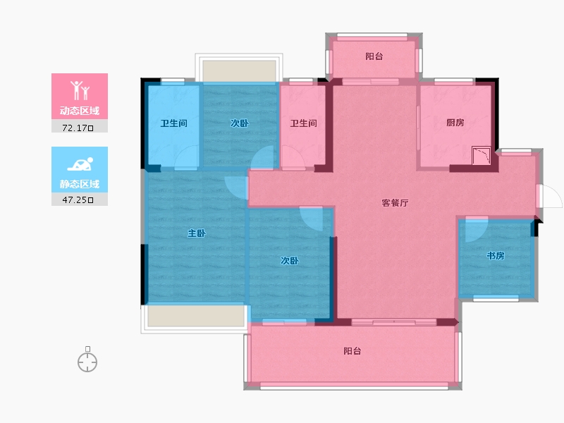 广东省-惠州市-隆生西江花园-107.64-户型库-动静分区