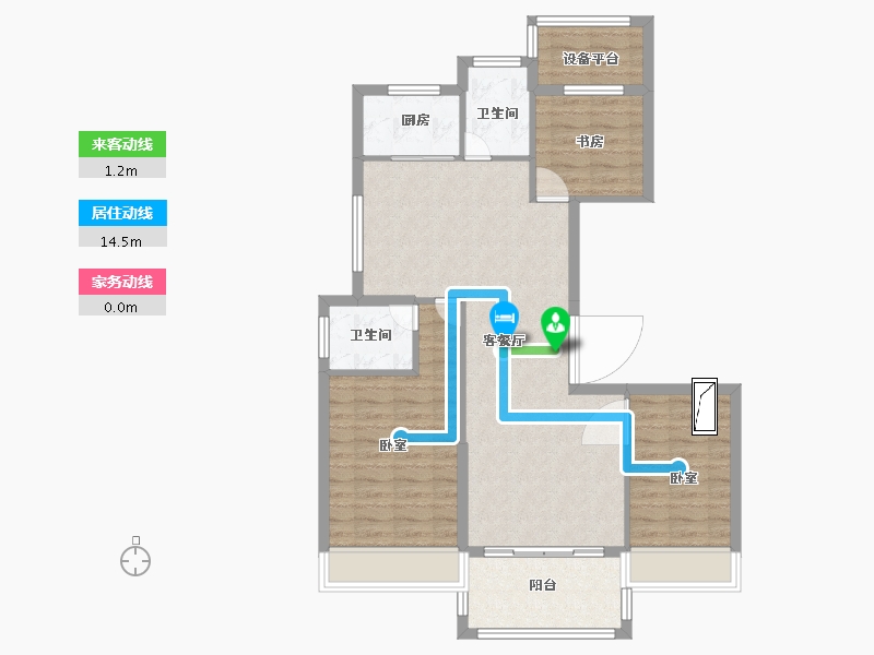 广东省-汕头市-阳柳黄山名苑-88.33-户型库-动静线