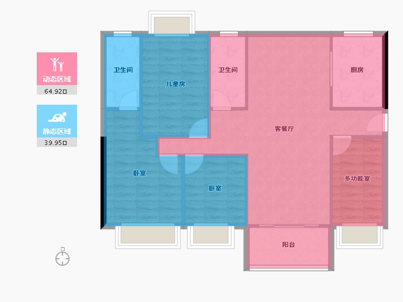 广东省-深圳市-深铁懿府-95.86-户型库-动静分区