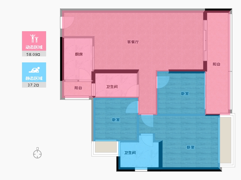 广东省-深圳市-华侨城新天鹅堡-86.03-户型库-动静分区