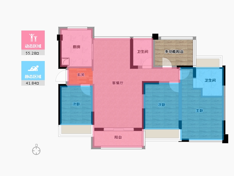 广东省-清远市-鼎峰尚境-92.58-户型库-动静分区