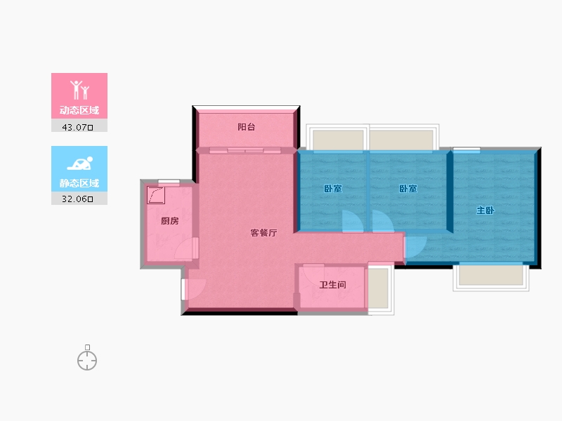 广东省-珠海市-天庆·晋海岸-66.31-户型库-动静分区