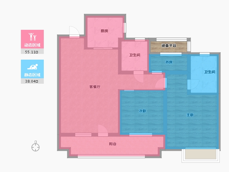 山东省-济宁市-保利·和府-83.94-户型库-动静分区