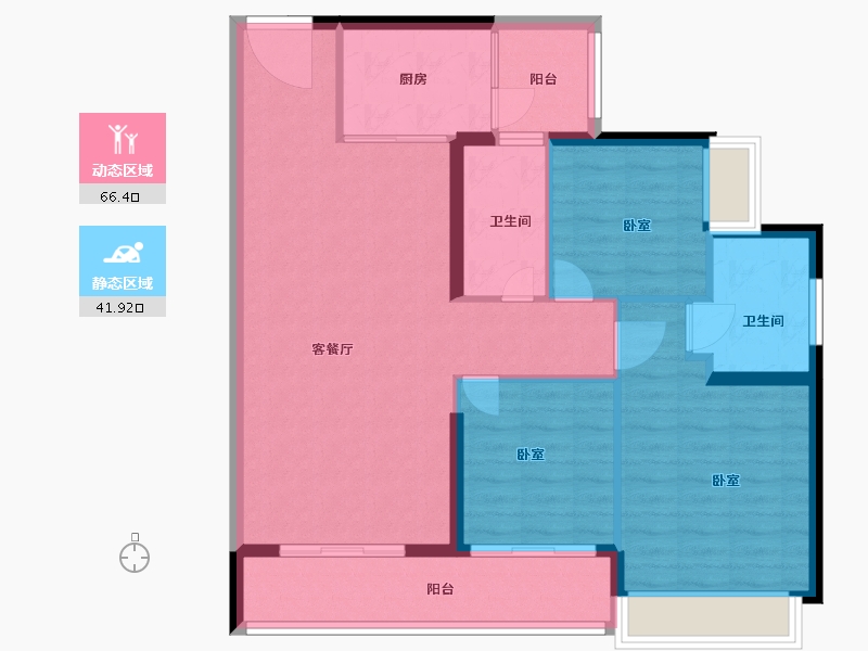 广东省-深圳市-华侨城新天鹅堡-98.00-户型库-动静分区