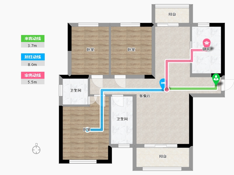 湖南省-长沙市-善化国际-86.69-户型库-动静线