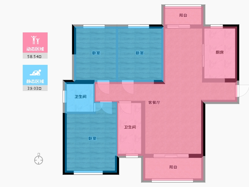 湖南省-长沙市-善化国际-86.69-户型库-动静分区