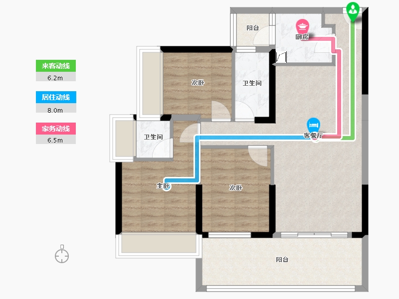 广东省-江门市-东方华城-84.07-户型库-动静线