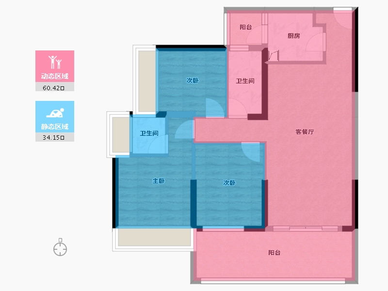 广东省-江门市-东方华城-84.07-户型库-动静分区