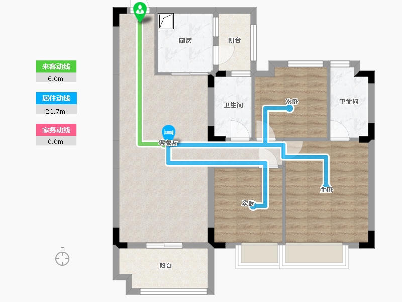 湖南省-常德市-碧桂园澧州华府-86.71-户型库-动静线