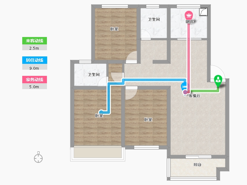 湖南省-娄底市-九龙·环球商业广场二期-88.00-户型库-动静线