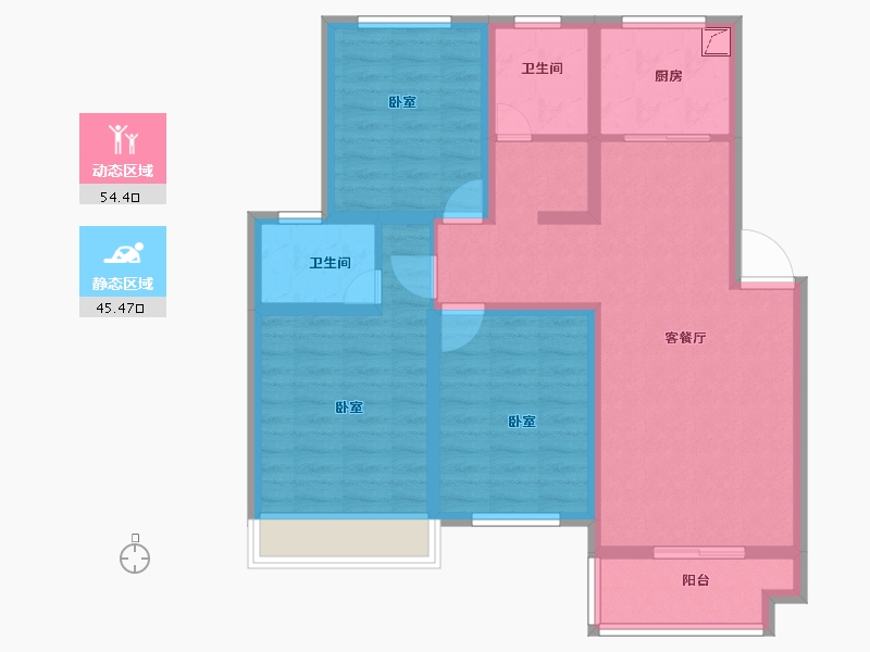 湖南省-娄底市-九龙·环球商业广场二期-88.00-户型库-动静分区