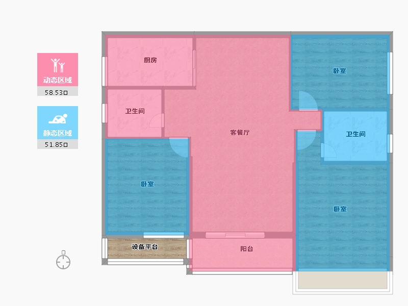 广东省-汕头市-锦绣星河名轩-103.36-户型库-动静分区