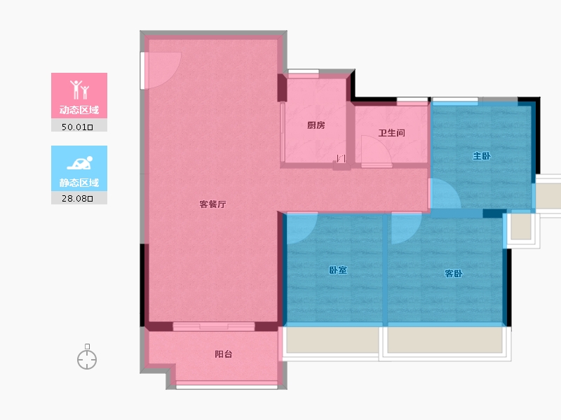 广东省-珠海市-和丰御庭-70.10-户型库-动静分区