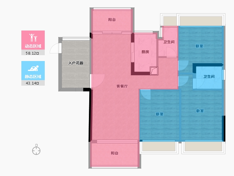 湖南省-郴州市-桂阳碧桂园-99.06-户型库-动静分区