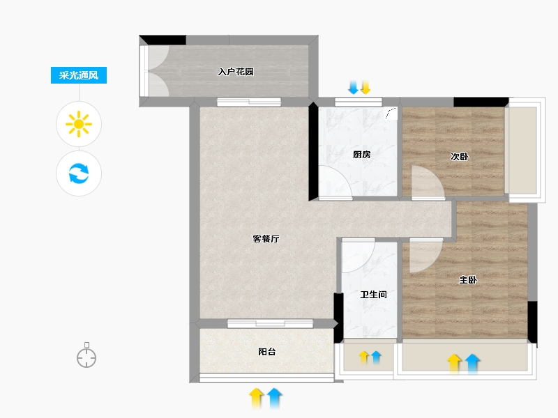 广东省-珠海市-和丰御庭-58.93-户型库-采光通风