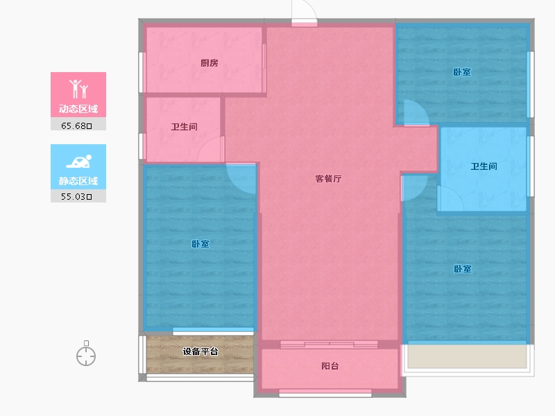 广东省-汕头市-锦绣星河名轩-114.59-户型库-动静分区