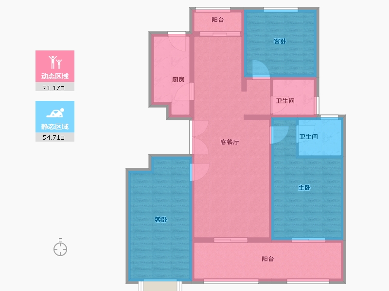 江苏省-苏州市-巴黎春天-113.01-户型库-动静分区