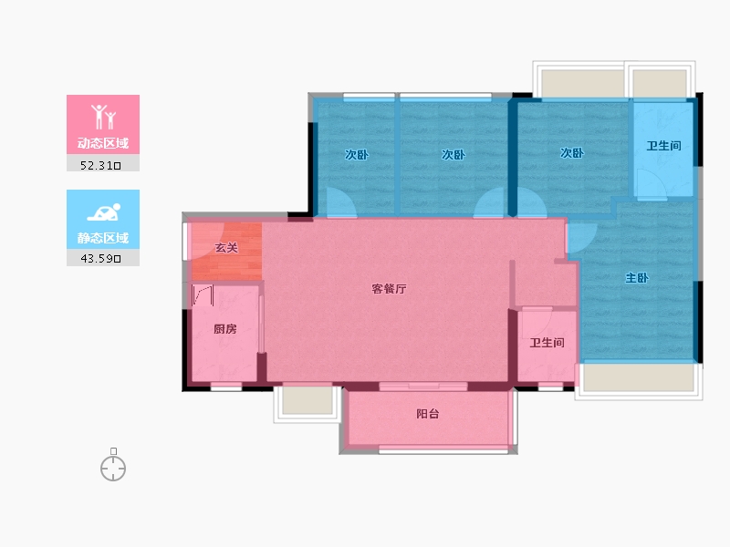 广东省-清远市-大发珑悦四季-86.28-户型库-动静分区