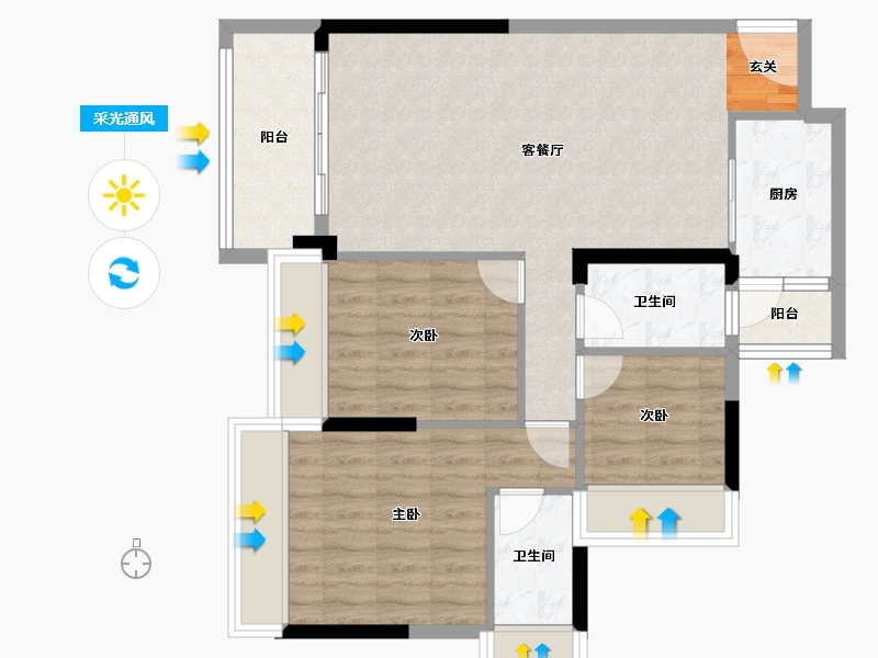 广东省-清远市-海港成天荷1号-82.50-户型库-采光通风