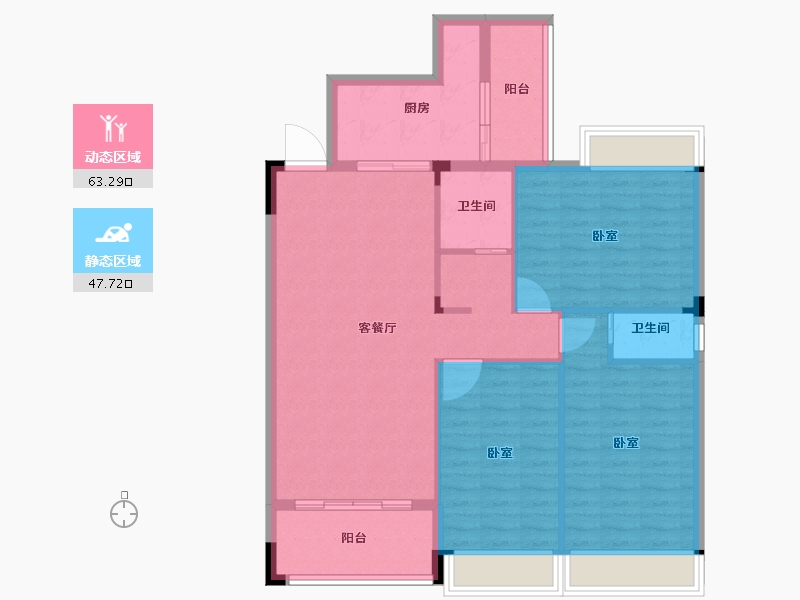 广东省-韶关市-乐昌利华雅居-100.92-户型库-动静分区