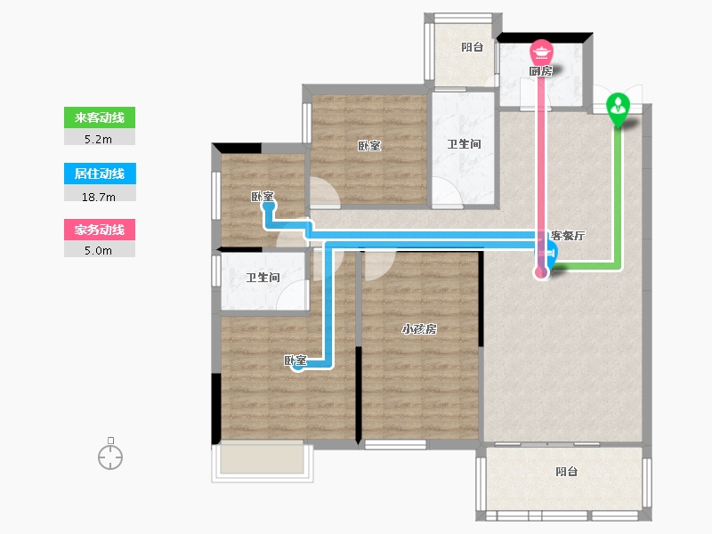 湖南省-长沙市-湘域国际广场-98.30-户型库-动静线