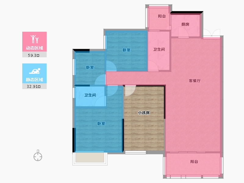 湖南省-长沙市-湘域国际广场-98.30-户型库-动静分区