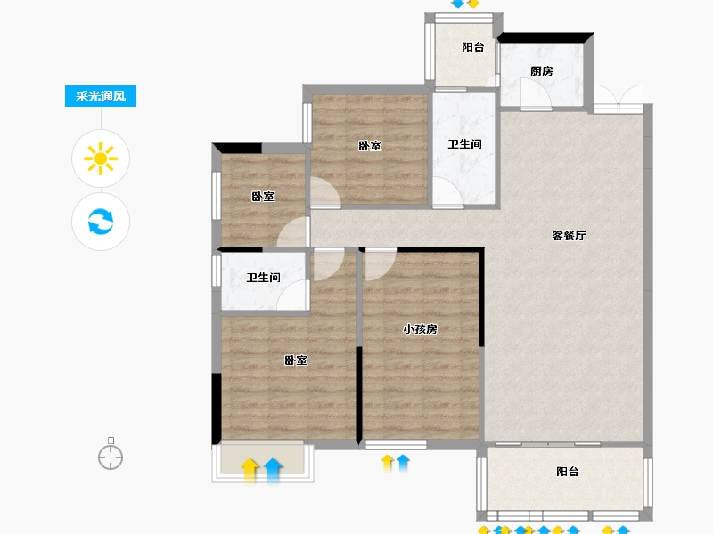 湖南省-长沙市-湘域国际广场-98.30-户型库-采光通风