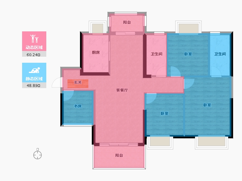 广东省-惠州市-金盛丽景花园-98.58-户型库-动静分区