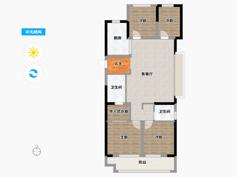 福建省-福州市-融创未来海-104.57-户型库-采光通风